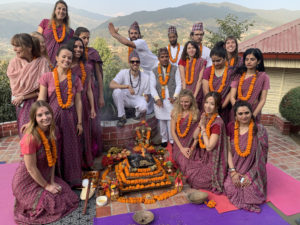 Dr. Chintamani Gautam and yogi students after the completion of their course. 