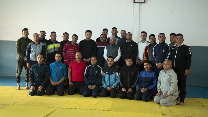 Stress management Yoga for police officer at Nepal Police Academy 